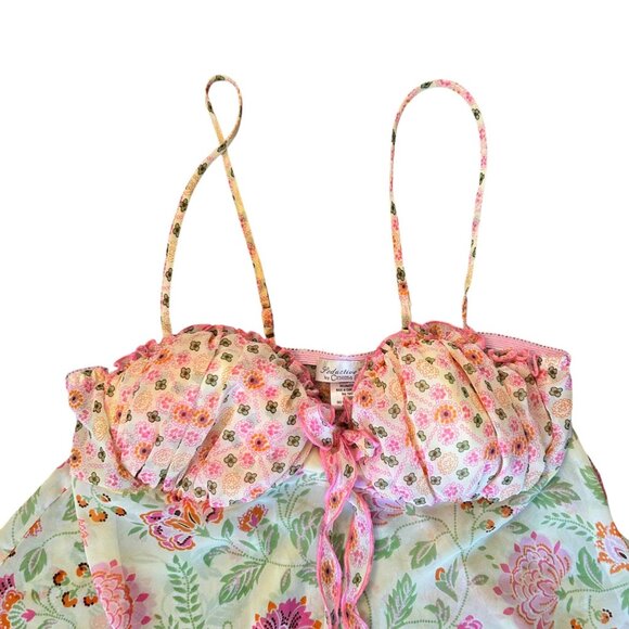 Vintage Cinema Etoile Pastel Floral Babydoll Chemise Nightie Set Y2K M - Picture 5 of 10
